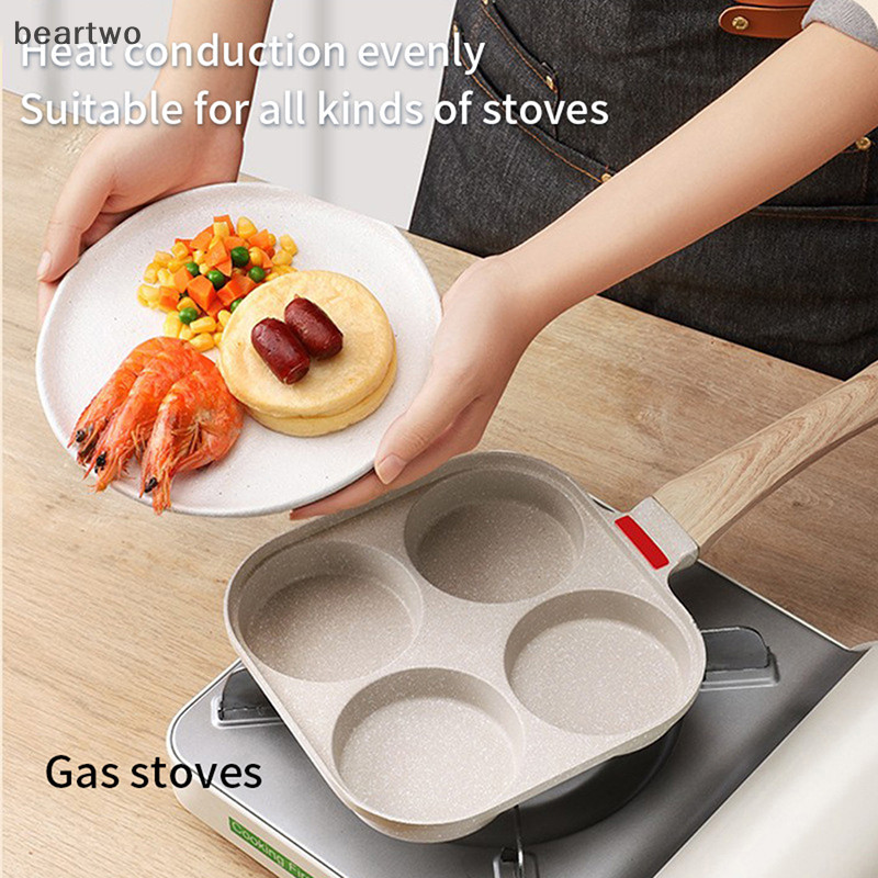 < Beartwo > Chảo Chiên Bốn Lỗ Chảo Trứng Chảo Nướng Chảo Bít Tết Đẹp