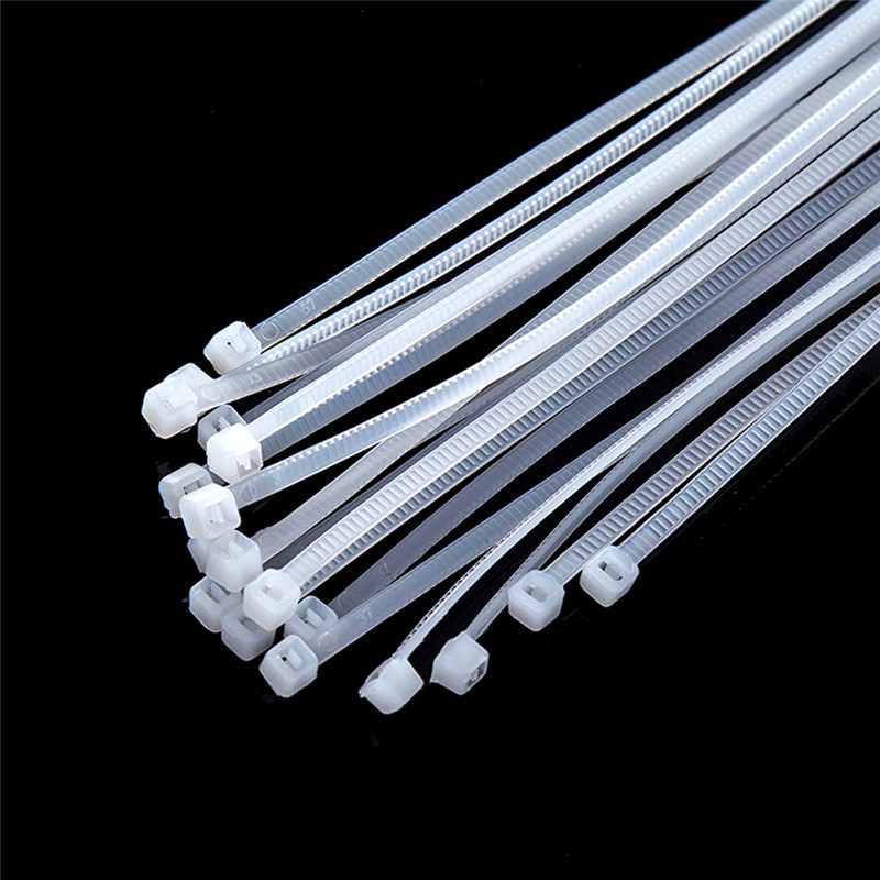 < Beartwo > 100 Chiếc Thắt Lưng Trắng Đen Dây Cáp Zip Dây Tự Khóa Dây Buộc Cáp Nylon Đẹp
