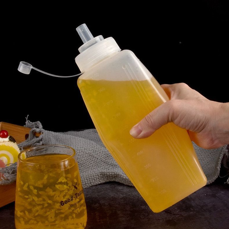 【800/1000ml】Chai Đựng Tương Ớt，Chai nước sốt ép đùn bằng nhựa cỡ nòng lớn，Chai nhựa đựng sốt/mứt có nắp