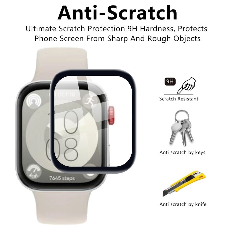 Huawei WatchFit WatchFitElegant WatchFitMini 600D HD Phim Kính Cường Lực Cạnh Đen Cho Huawei Watch Fit 2 3 Thanh Lịch Mini Chống Vân Tay Chống Ánh Sáng Xanh Bảo Vệ Màn Hình Đồng Hồ