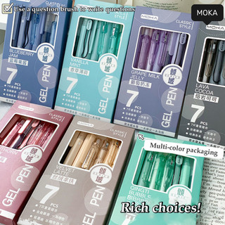 7 Bàn Chải Báo Chí Bút Câu Hỏi Bút Gel Mịn 0.5 Đổ Lại Màu Đen Nước Chữ Ký Bút Sinh Viên Văn Phòng Phẩm Vật Dụng Văn Phòng
