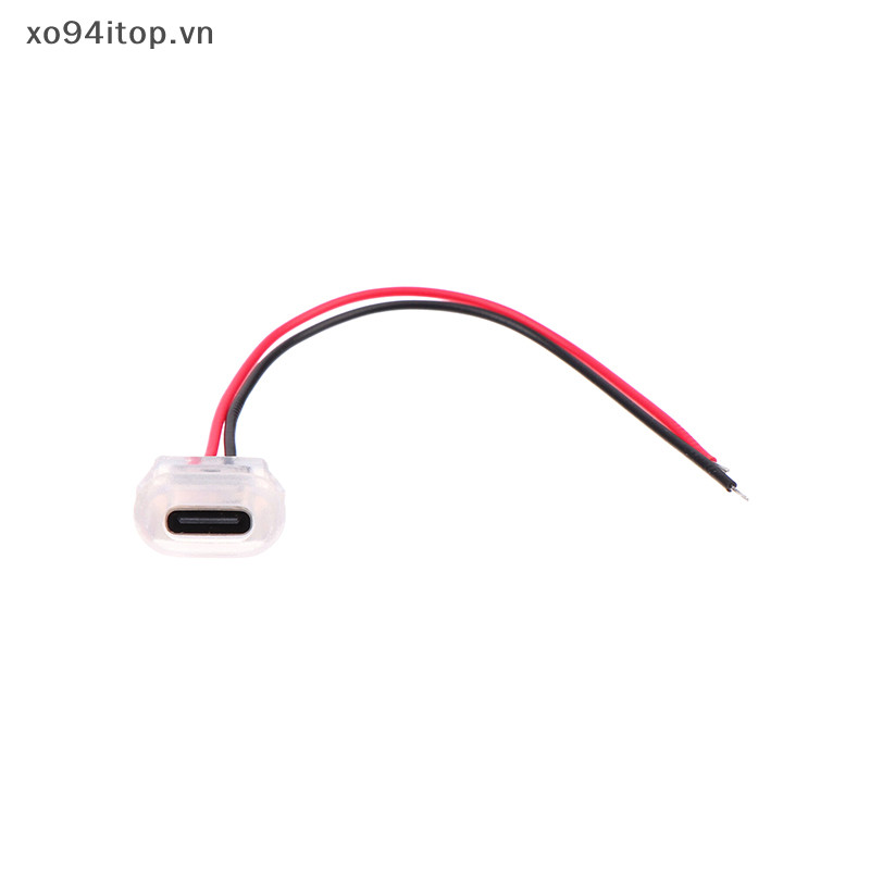 Xoitop 2pin USB Loại C Ổ Cắm Sạc Loại Đầu Vào Có Đèn LED Tấm Chống Nước Cổng Nguồn USB-C TYPE-C Nữ Kết Nối Jack VN