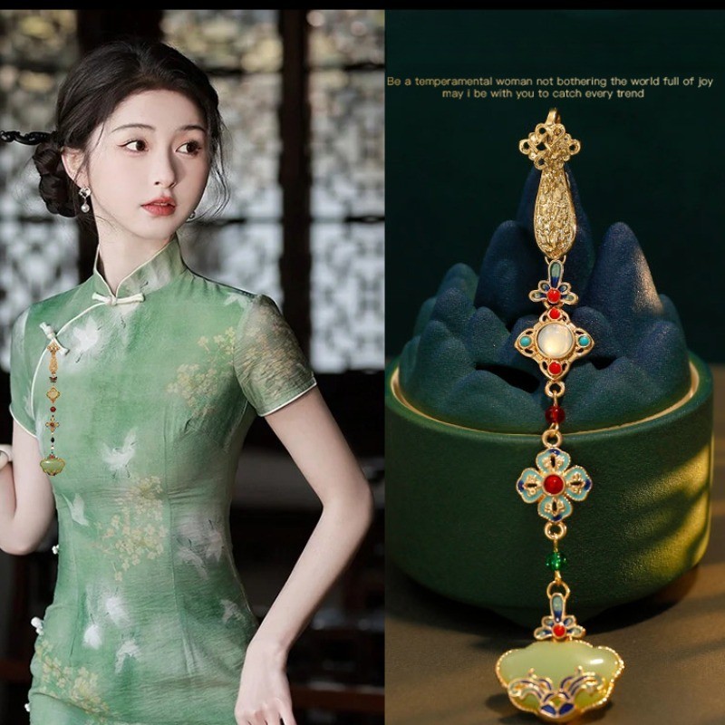 Mới Phong Cách Trung Quốc Sang Trọng Mặt Dây Chuyền Cảm Giác Cao Cấp Ruyi Mặt Dây Chuyền Phụ Kiện Nữ
