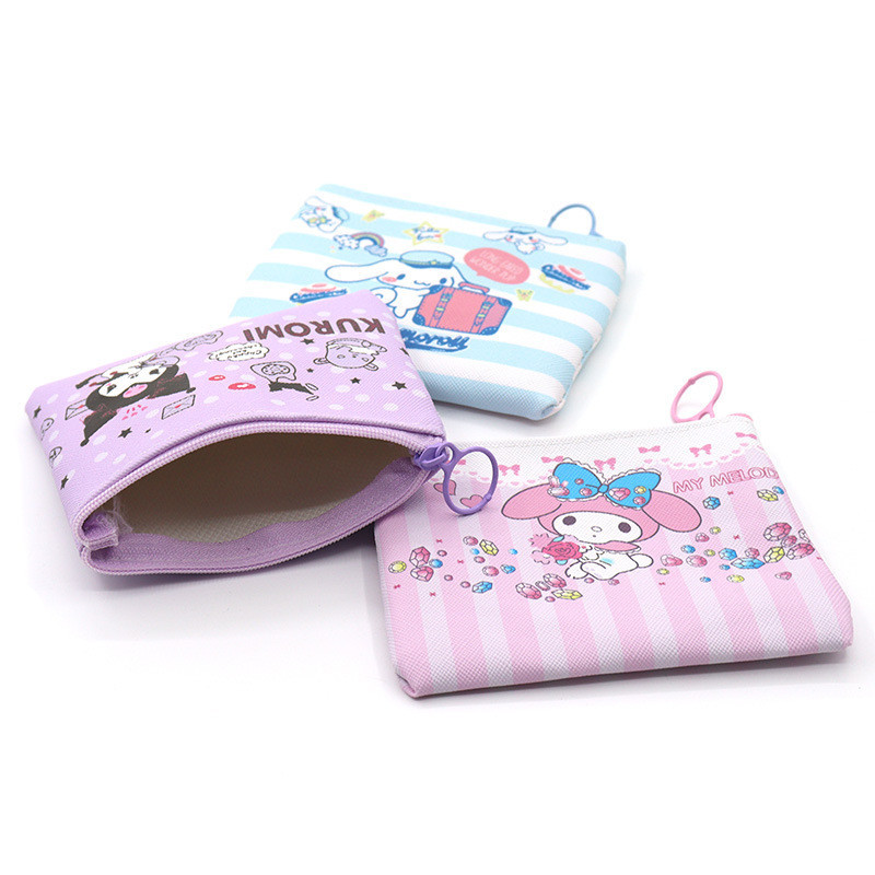 Hoạt Hình Kuromi Ví Mini Dễ Thương Ví Đựng Tiền Xu Cinnamoroll Giai Điệu Chìa Khóa Tai Nghe Túi Bảo Quản Đơn Giản Túi Đựng Thẻ Nữ