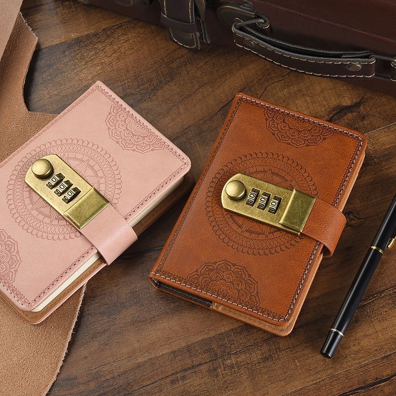 200 Trang A7 Mini Notebook Bỏ Túi Nhật Ký Du Lịch Bí Mật Ghi Chú Vintage Dễ Thương Notepad Có Khóa Trường Văn Phòng Viết Văn Phòng Phẩm