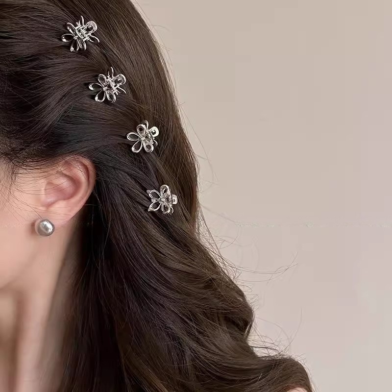 Kẹp Tóc Hoa Kim Loại Nữ - Móng Vuốt Tóc Đầu Trước Mini - Thời Trang Hàn Quốc Ngọt Ngào Dễ Thương - Kẹp Nhỏ Cho Bé Gái - Phụ Kiện Tóc Phổ Biến