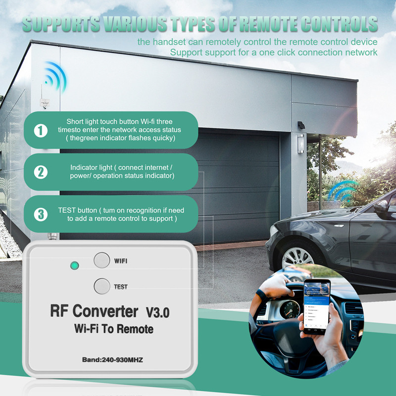 Điện thoại chuyển đổi Wifi sang RF không dây đa năng Thay vào đó điều khiển từ xa 240-930Mhz cho ngôi nhà thông minh