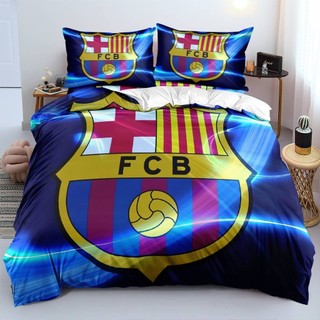 ST2 FC Barcelona Logo 3IN1 Bộ Chăn Ga Gối Chăn Ga Gối Ký Túc Xá Nhà Phòng Ngủ Phù Hợp Với TS2