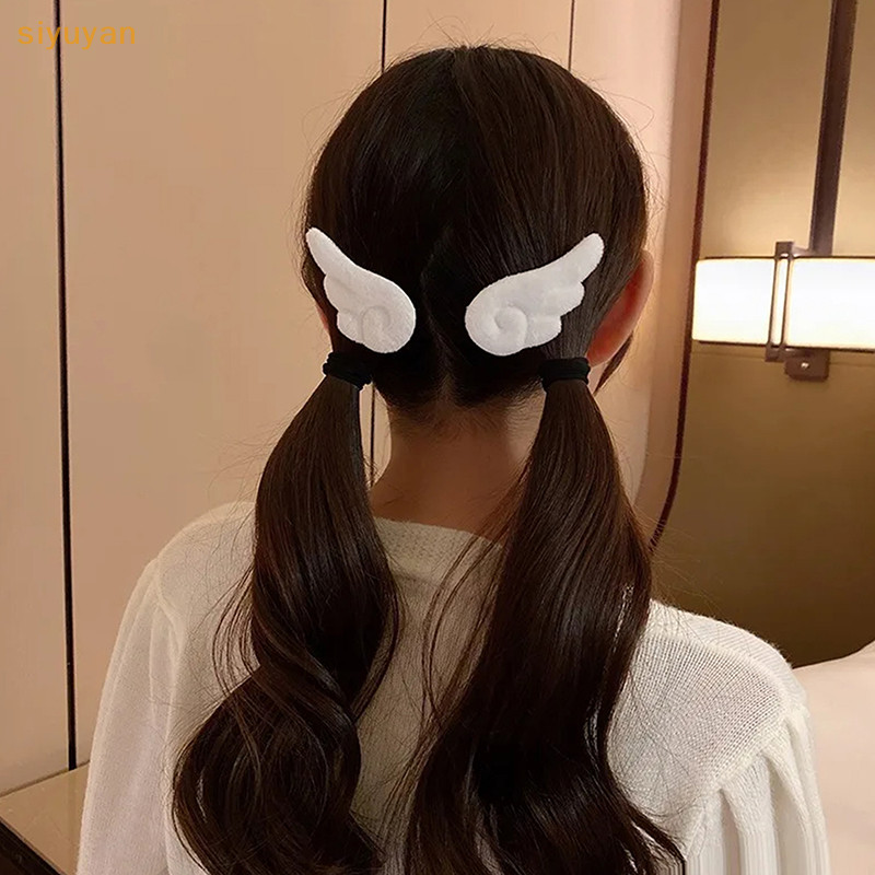 Siyuyan 2 Chiếc Dễ Thương Thiên Thần Sang Trọng Kẹp Tóc Trẻ Em Bé Gái Kẹp Tóc Phụ Kiện Barrettes Hairgrip Mũ Đội Đầu Kẹp Tóc Đồ Trang Trí VN