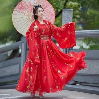 Bốn Mùa Nữ Hàng Ngày Cổ Trang Phục Phong Cách Trung Hoa Hanfu Váy Dài Eo Hàng Ngày Phong Cách Mới Siêu Cổ Tích Thanh Lịch Mùa Hè Stu
