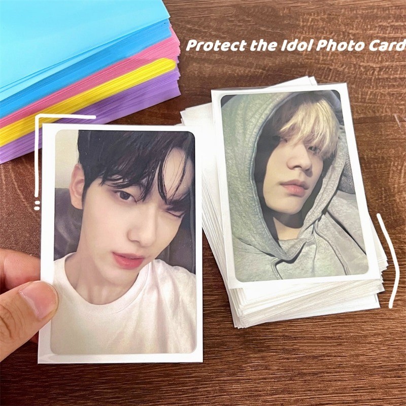 Linxx 50 Chiếc 61 * 91mm Dopamine Màu Photocard Tay Bảo Vệ Phim Trong Suốt Mờ Đóng Gói Photocards Túi Đựng Thẻ