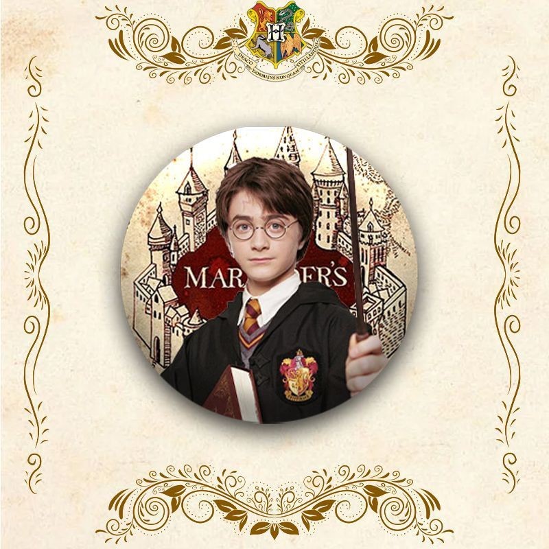Huy hiệu Harry Potter 58mm, Pin tùy chỉnh, Ron Weasley, Hermione Granger, Huy hiệu kim loại tròn, Pin Doujinshi