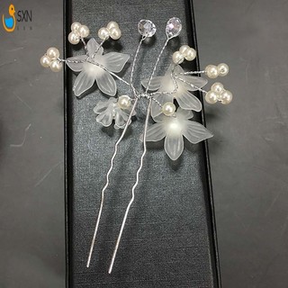 Đám Cưới Cô Dâu Kẹp Tóc Hạt Pha Lê Ngọc Trai Sáng Bóng Hoa Cô Dâu Kẹp Tóc Kẹp Tóc