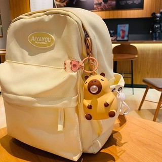 Mặt dây chuyền Kapibara Schoolbag Móc khóa Spit Bubble Pinch Đồ chơi vui nhộn