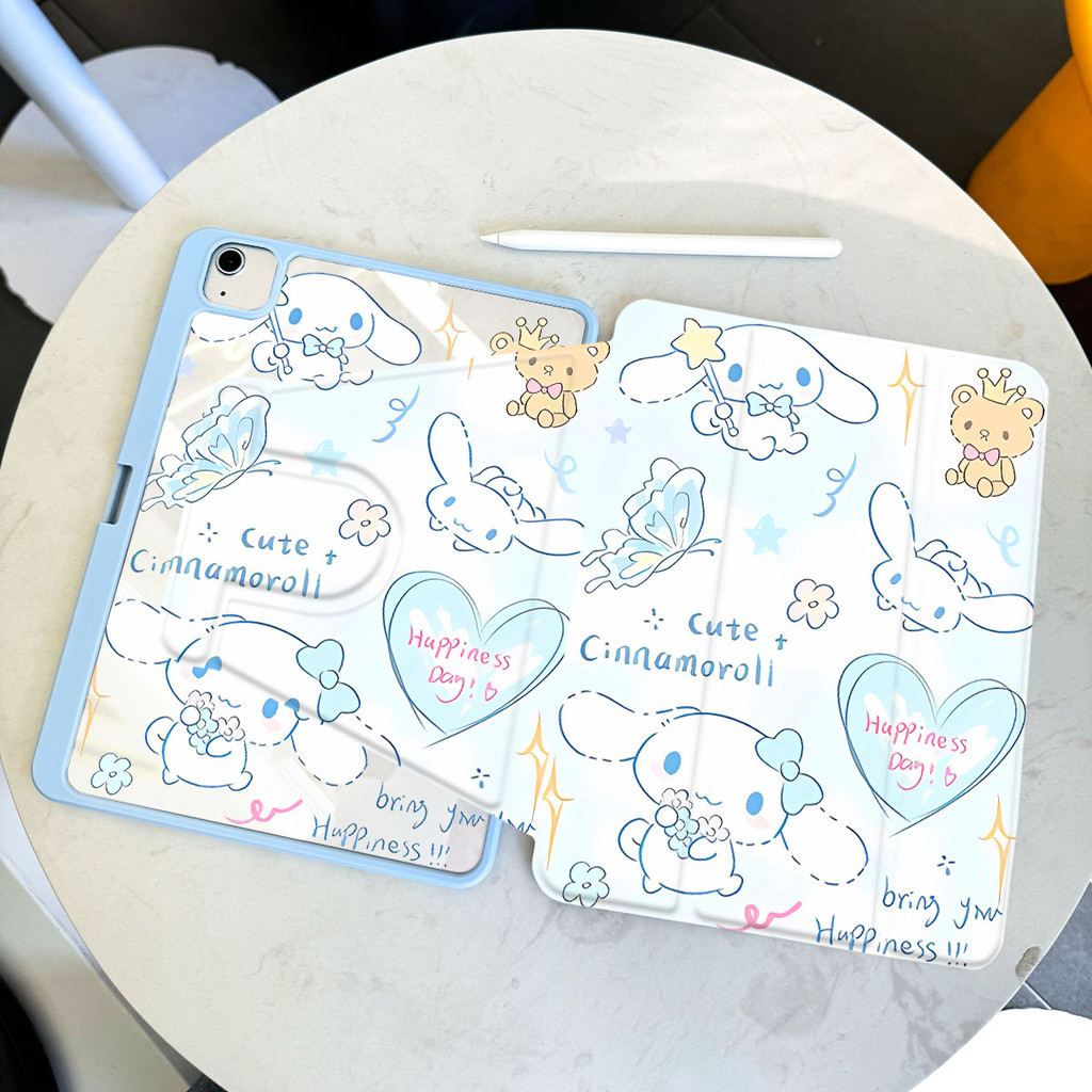 Ốp lưng máy tính bảng Cinnamoroll cho iPad gen6 air5 10.9 generation10th 2018pro gen7 2022pro11 2024air6 11inch air3 air4 mini6 gen8 gen9 10.2 air1 2 gen5 Xoay 360 độ Vỏ bảo vệ