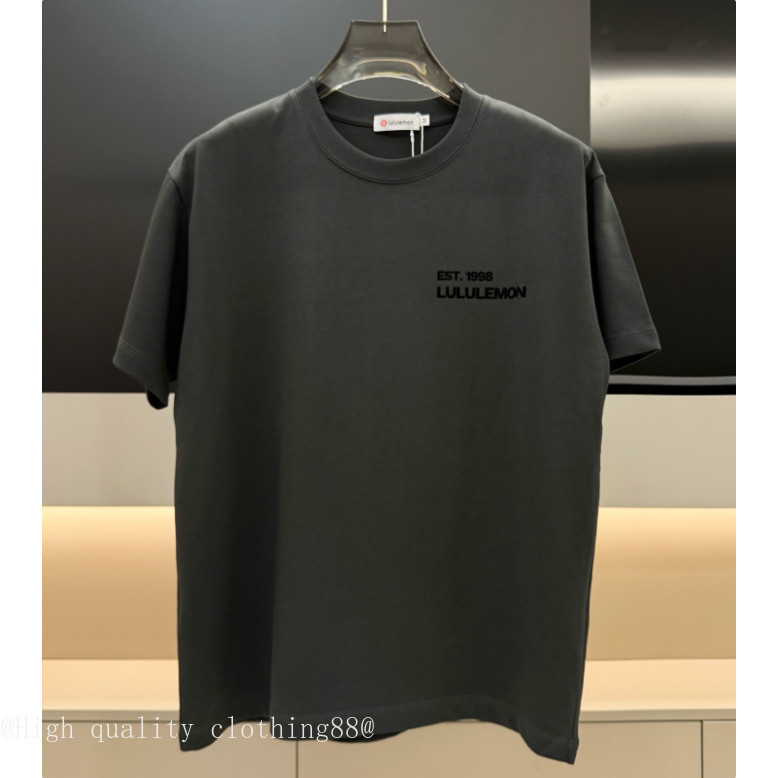 Áo thun ngắn tay cổ tròn cotton nguyên chất, phong cách hiện đại tương tự lululemon