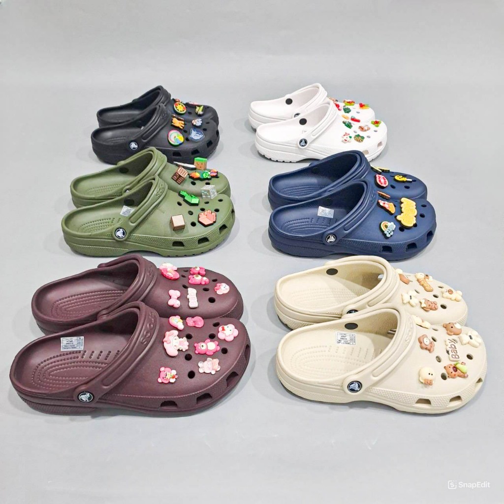 Dép classic clog unisex tặng kèm jibbitz charm dầy đẹp, dép sục nam nữ classic thiết kế đúc nguyên khối siêu nhẹ | BigBuy360 - bigbuy360.vn