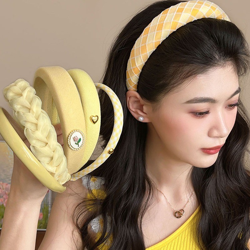 Băng đô xốp vành rộng Phụ kiện tóc khí chất dành cho nữ