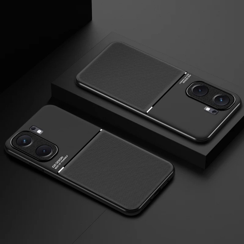 Ốp Da Cho vivo iQOO Neo9 Pro Ô Tô Từ Tính Giá Đỡ Tản Nhiệt Silicon Bảo Vệ Vỏ Điện Thoại iQOONeo9Pro V2338A Coque