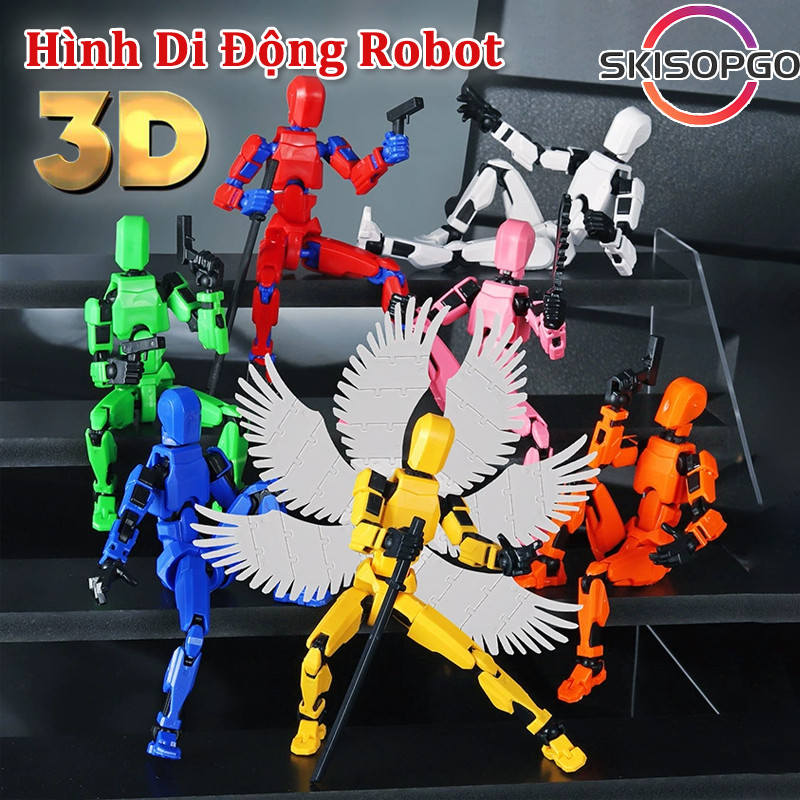 【SKISOPGO】Đồ chơi lắp ráp DUMMY mô hình búp bê in 3D nhiều khớp di chuyển (tự ráp) - khớp cử động linh hoạt