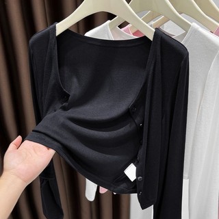 Áo khoác Cardigan mỏng màu xám