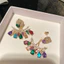 Bông Tai Nhiều Màu Sắc Zircon s925 Bạc Kim Tính Khí Bông Tai Thời Trang Nữ