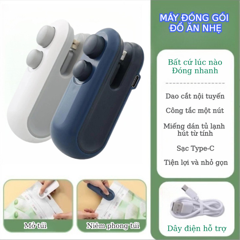 Máy Hàn Miệng Túi Nhựa Mini Máy Bịt Kín Có Thể Sạc Lại Di Động Sử Dụng Tại Nhà Đa Năng