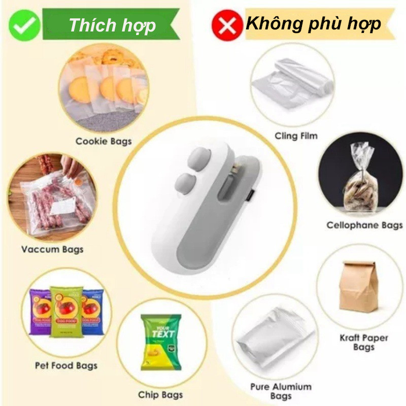 Máy hàn miệng túi mini，dụng cụ kẹp hàn nhiệt dùng với túi nylon，bảo quản thực phẩm,Dễ dàng mang theo