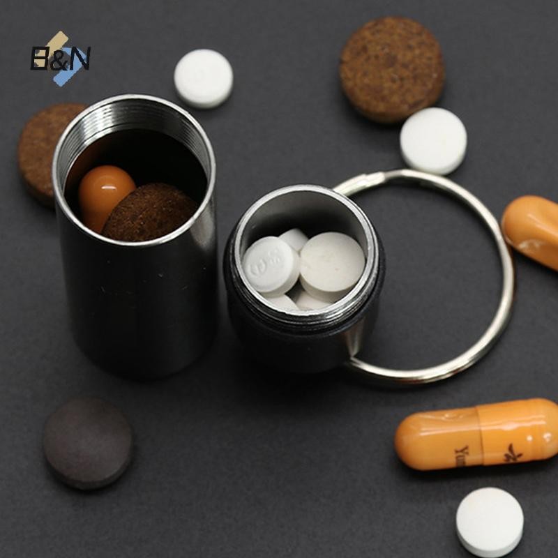 Hộp đựng thuốc hợp kim nhôm chống thấm nước B & N Hộp đựng móc khóa Hộp đựng thuốc du lịch ngoài trời di động Hộp đựng chai.