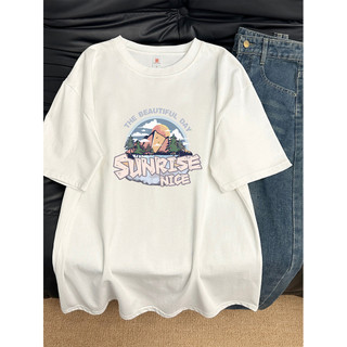 2025 Mới Phong Cách Hàn Quốc Mới 100% Cotton Unisex Tay Ngắn Oversize Áo In Hình Nam Plus Size 5XL Tee Rời Nữ Cổ Tròn Áo