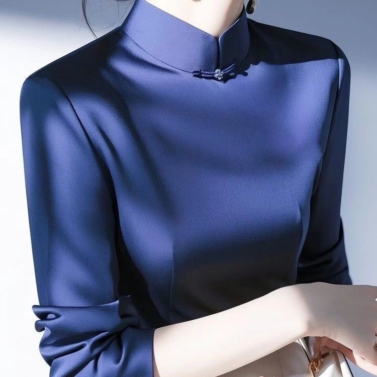 ✨Độc Đáo Siêu Đẹp Mới Phong Cách Trung Hoa Satin Dài Tay Áo Sơ Mi Nữ Phong Cách 2025 Xuân Hè Cao Cấp Ánh Sáng Sang Trọng Phong Cách Trung Hoa Top 25.3.26