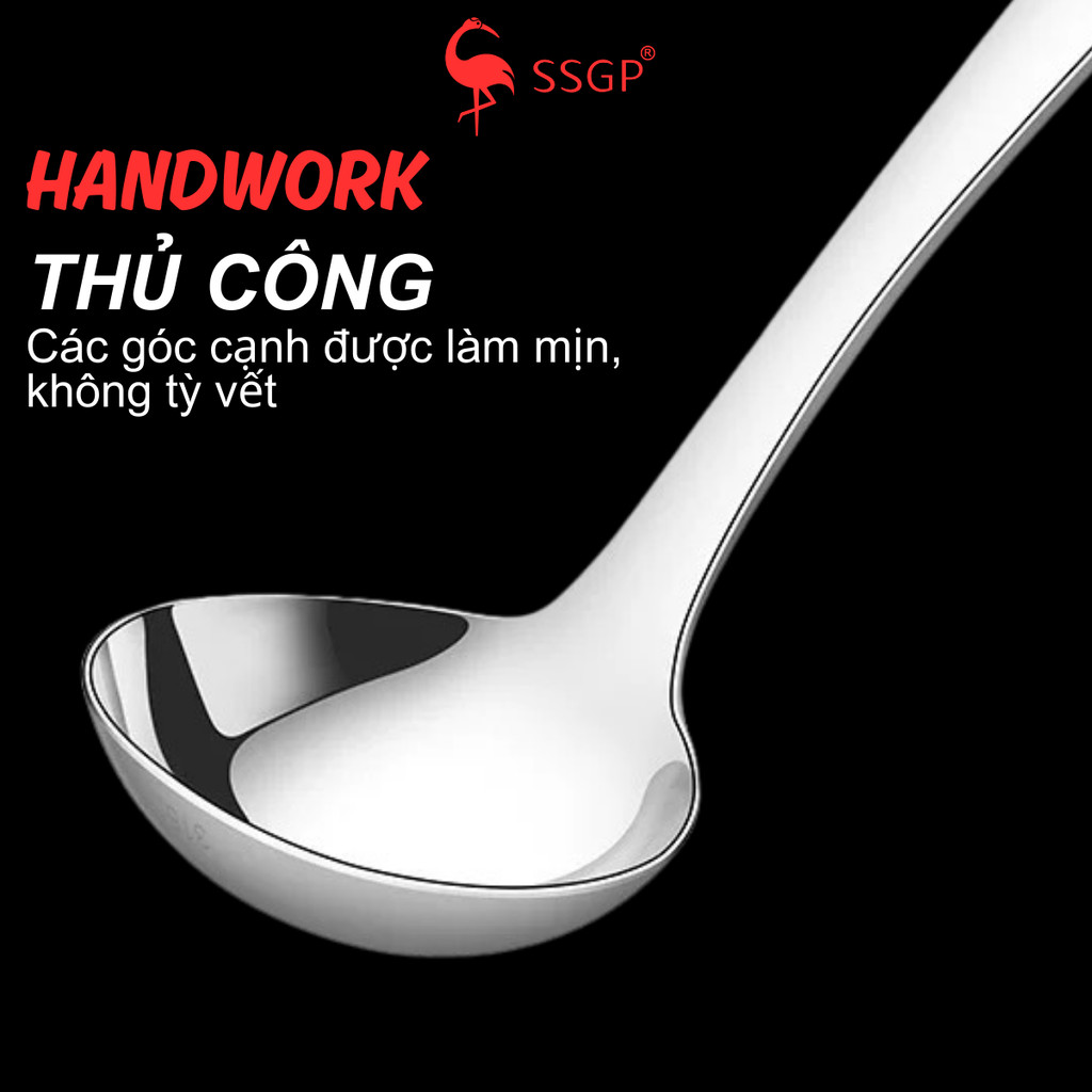 Vá lẩu Big Family Inox 316L cao cấp SSGP  - SS11610 Muôi canh Thìa canh, Vá canh, muỗng lẩu thìa
