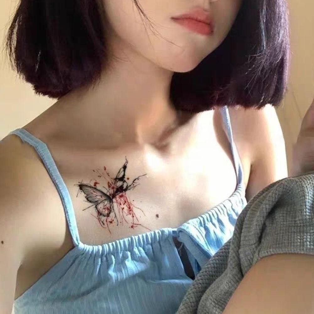 Bướm Hình Xăm Miếng Dán Sweet Girl Spice Girl Pure Dark Eo Gió Xương Đòn Lust Sticker S8c3
