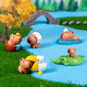Sáng Tạo Dễ Thương Porpoise Capibala Búp Bê Nhỏ Rêu Micro Phong Cảnh Làm Vườn Trang Trí Hộp Mù Trang Trí Tự Làm Phụ Kiện Phong Cảnh Thủy Sinh