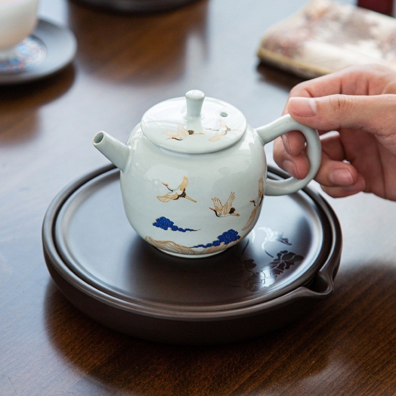 Thuyền Trà Dưỡng Ấm Tử Sa, Đế kê lót ấm chén Phíp có khay hứng nước