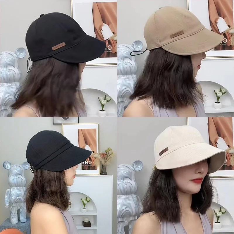 Mũ ngư dân nữ - Mũ chống nắng - Mũ leo núi ngoài trời - Xuân hè, Trắng đen, Vành lớn, Thoáng khí - Có thể gập lại, Mũ che nắng xô có thể điều chỉnh - Beac chống tia cực tím