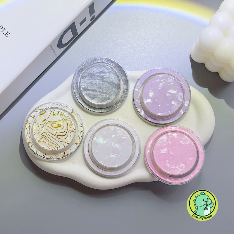 Họa Tiết Vỏ Thu Hút Từ Tính Hàn Quốc Dễ Thương Da Báo In Sáng Bóng Lấp Lánh Màu Kẹo Trong Suốt Điện Thoại Cầm Tok Griptok Túi Khí Giá Đỡ Đứng Giữ Chân Đế
