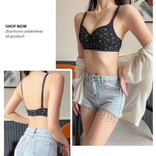 Quần lót liền mạch NICOLOO, Áo ngực hoa gợi cảm ngọt ngào cho bé gái, Áo ngực tăng cường in hoa thoáng khí không dấu vết cho nữ