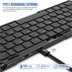 Bàn phím có thể gập lại bằng hợp kim Jomaa Bluetooth Màn hình mức pin Bàn phím gấp không dây có thể sạc lại với bàn di chuột / Miếng đệm số — ảnh 2