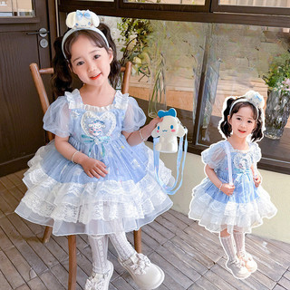 Kid 's Cinnamoroll Dog Gothic Puff Dress - Trang phục biểu diễn hoạt hình mới mùa hè 2024