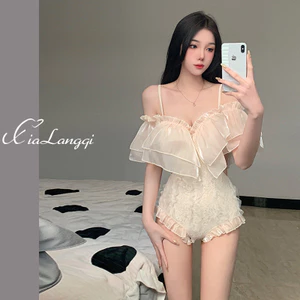 Đồ bơi một mảnh gợi cảm cao cấp dành cho nữ có dây treo để che bụng và thể hiện hiệu ứng giảm béo Bộ đồ bơi mùa xuân nóng