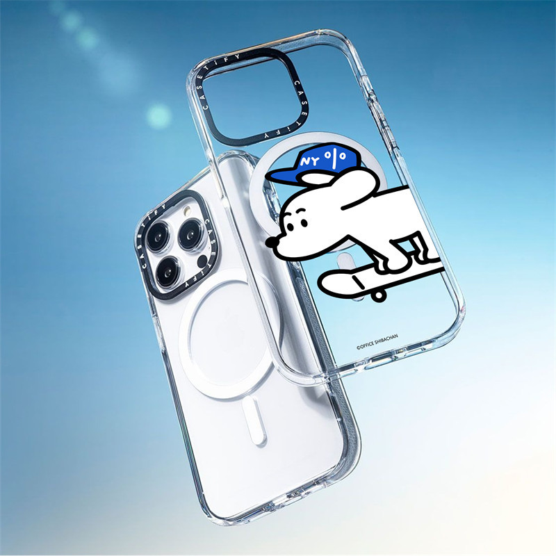 Casetify X Skater JOHN Series Ốp Lưng Trong Suốt Hút Từ Tính Trong Suốt Cứng Acrylic Lưng TPU Edge Ốp Lưng Điện Thoại Ốp Lưng Tác Động Cho Apple IPhone 13 14 15 Pro Max Có Hộp