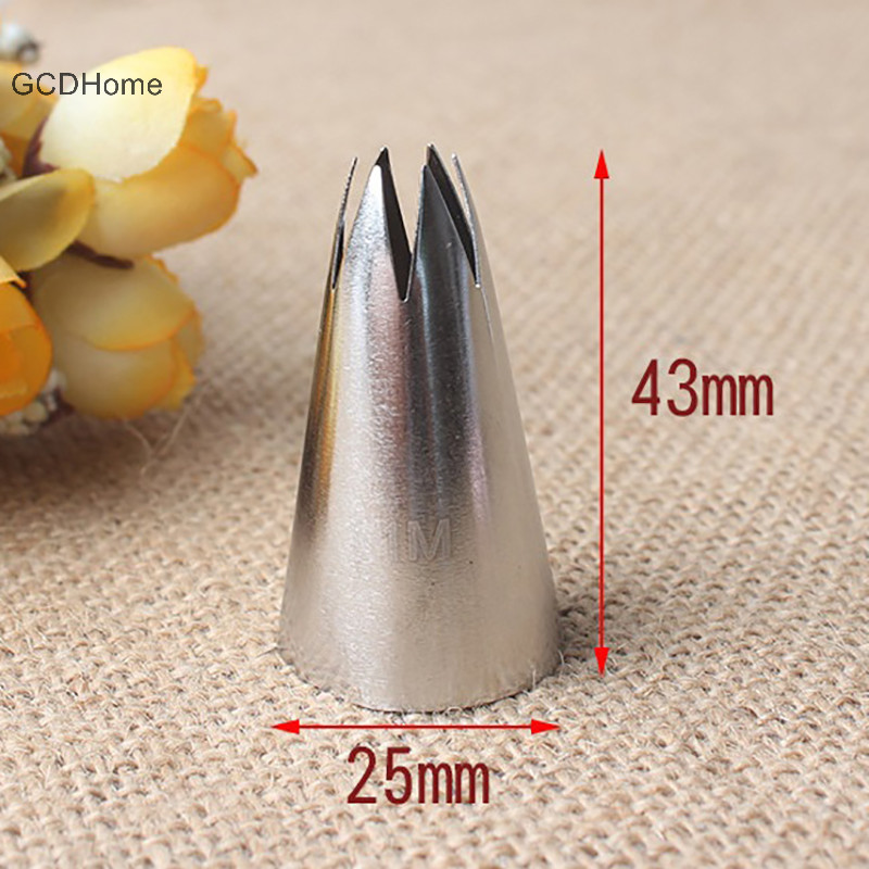 Gcdhome 1M # Thẳng 6 răng kem làm bánh bằng thép không gỉ 304 miệng HOT