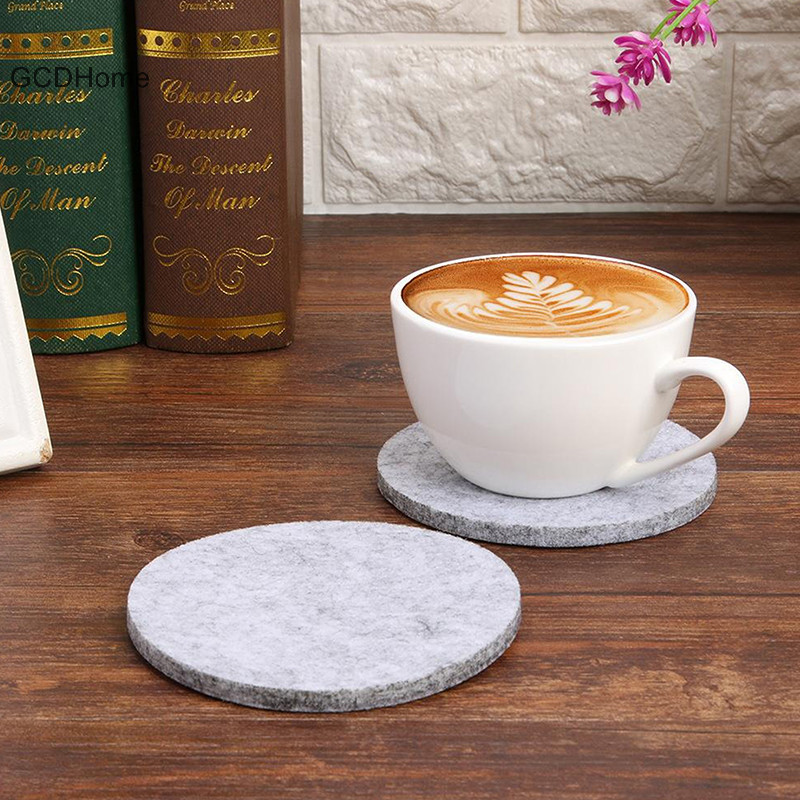 Gcdhome 10 Cái / bộ Nỉ Nhẫn Đế Lót Ly Bàn Ăn Bảo Vệ Chịu Nhiệt Đế Lót Ly Cà Phê Trà Nóng Uống Cốc Placemats HOT