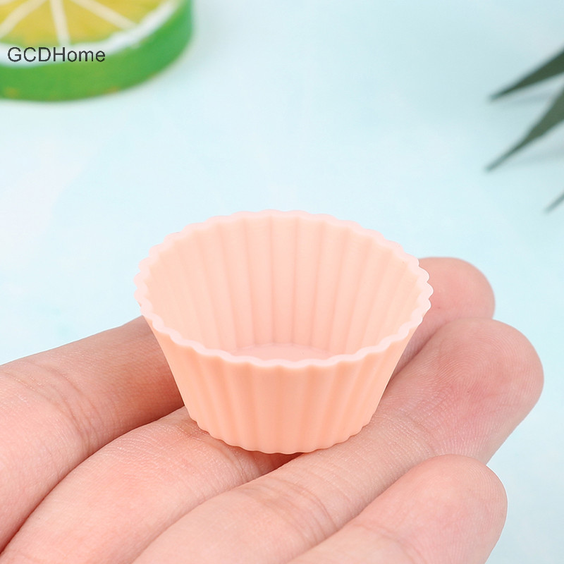 Gcdhome 10 Chiếc Khuôn Bánh Silicon Tròn Muffin Bánh Cốc Nóng Dụng Cụ Nhà Bếp