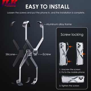[Jlk] Ốp điện thoại không vành bằng nhôm sang trọng cho iPhone 16 15 13 14 Pro Max Metal X Type Vỏ giáp tản nhiệt có thể tháo rời Vỏ chống sốc