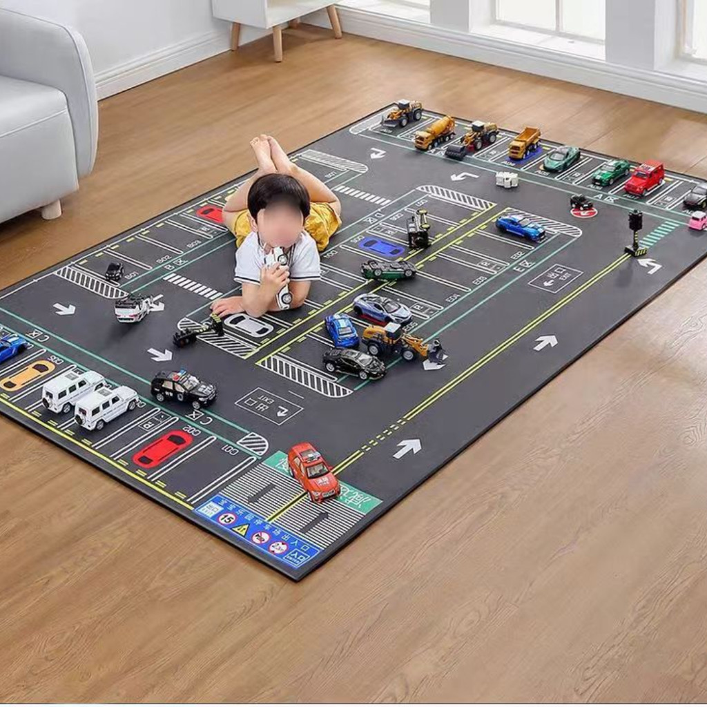 (Hàng có sẵn) Thảm chơi bãi đậu xe Crawl Mat City Road Traffic Floor Mat Kids Play Puzzle Room Hopscotch Mat