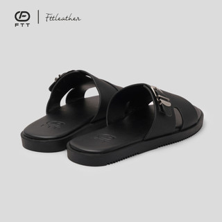 Dép Da Nam Quai Ngang Felix Fttleather da microfiber phối khuy đế TPR bền, nhẹ, độ bám tốt