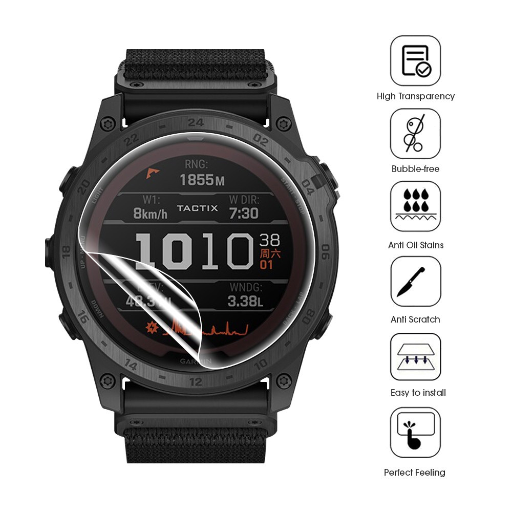 Garmin Fenix6 Fenix7 Fenix7S Fenix7X 3 Chiếc 700D HD Trong Suốt Mềm Hydrogel Cho Garmin Fenix 7 7s 7x 6 Pro Sapphire Chống Vân Tay Chống Trầy Xước Đồng Hồ Bảo Vệ Màn Hình