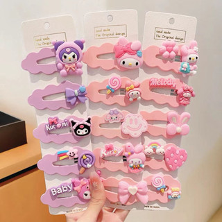 Vỉ 5 Kep Tóc Bé Gái Kuromi Hoạt Hình Dễ Thương